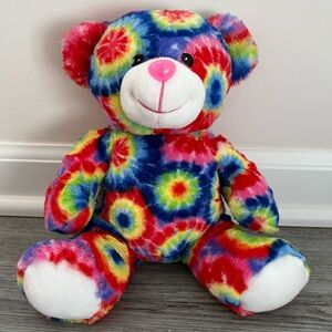 Plushology Vibrant Tie-Dye 8” Plush Bear